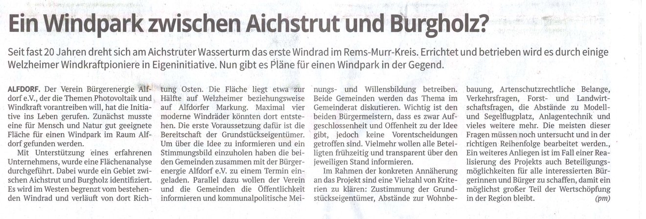 15.06.2023 - Ein Windpark zwischen Alfdorf und Burgholz
