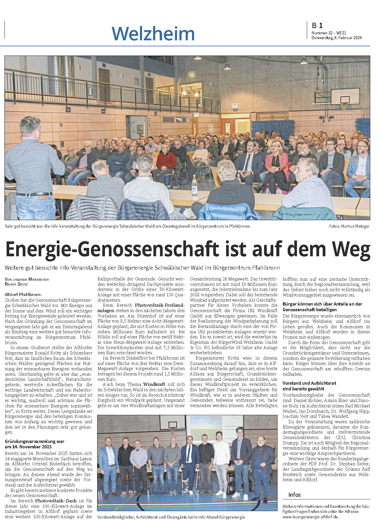 08.02.2024 - Energie Genossenschaft ist auf dem Weg