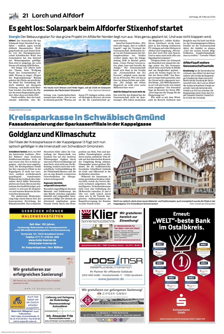 28.02.2026 - Es geht los: Solarpark beim Alfdorfer Stixenhof startet